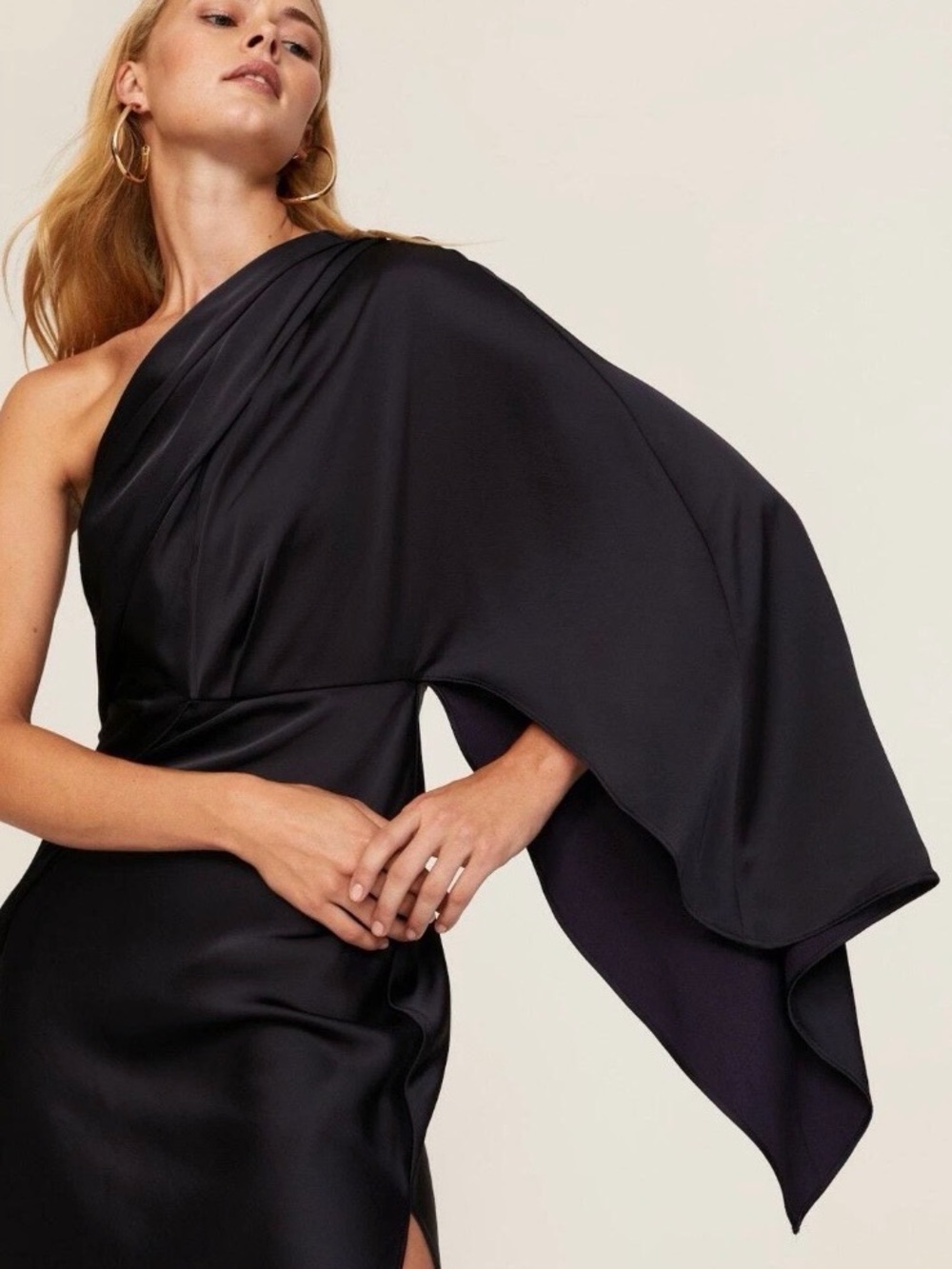 Significant Other Kelsie One-Shoulder Evening Gown with Draped Sleeve - Picture 3 of 8